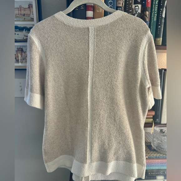 ECRU women's short sleeve sweater jacket in pale flax cream NWT - Picture 5 of 6